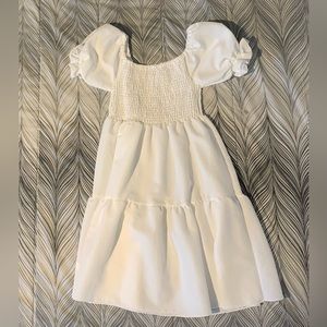 Womens S White Flowy Stretch Day Dress